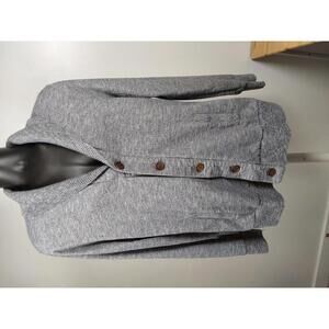 Men's Gray Shawl Collar Button-Up Cardigan Sweater